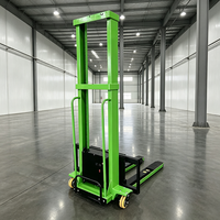 Chariot élévateur à palettes portable de petite taille, capacité de levage de 0,5/1T, hauteur de levage de 1,3/1,6m, moteur semi-électrique AC
