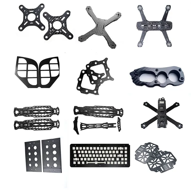 บริการเครื่องตัดแนวระนาบแผ่นคาร์บอนไฟเบอร์ชิ้นส่วน CNC คาร์บอนไฟเบอร์ประสิทธิภาพสูงสำหรับชิ้นส่วน RC