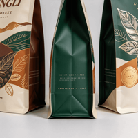 Sacs Doypack à fond plat imprimés sur mesure, sachets refermables thermoscellables pour granola, biscuits, grains de café, emballage alimentaire