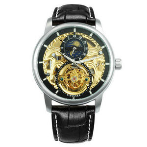 Wholesale Waterproof Fashion Quartz watches Casual Moon Phase Carved Hollow <b>Automatic</b> Mechanical Watch for Men - Product Image 5