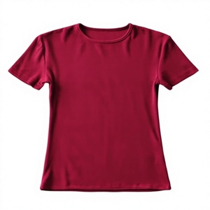 Camiseta de Felpa de Fibra de Bambú para Mujer al por Mayor, Estilo Vintage Casual de Verano, Básica Lisa, con Logotipo Personalizado, Fabricante OEM ODM 2026 - Product Image 1