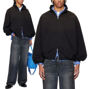 Chaqueta KingSen para Hombre, Estilo Oversize con Hombros Caídos, Cierre de Cremallera Bidireccional, Cuello Alto Vintage, Estilo Urbano, Puños Elásticos, Impermeable, Tipo Bomber - Product Image 1