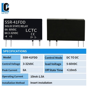 5V 3V 3.3V trạng thái rắn <span class=keywords><strong>Relay</strong></span> 1A, <span class=keywords><strong>DC</strong></span> SSR, đầu vào: 3-32vdc, đầu ra: 5-60vdc, 41fdd, không tiếp xúc, mỏng <span class=keywords><strong>Relay</strong></span> 41f <span class=keywords><strong>DC</strong></span>-<span class=keywords><strong>DC</strong></span>, DIN <span class=keywords><strong>Relay</strong></span> chuyển đổi - Product Image 4