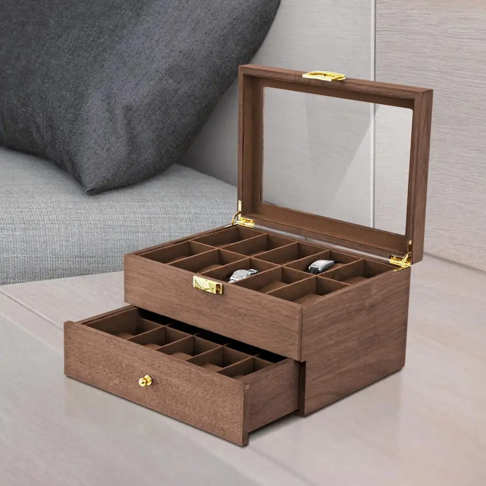customized 10 slot wooden watch box walnut wooden designer watch box factory wooden watch box packaging
