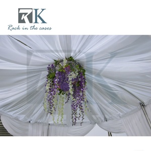 Heavy Duty Pipe and Drape Frame Kit Adjustable Backdrop Stand with White Curtains for Wedding Events - Product Image 4