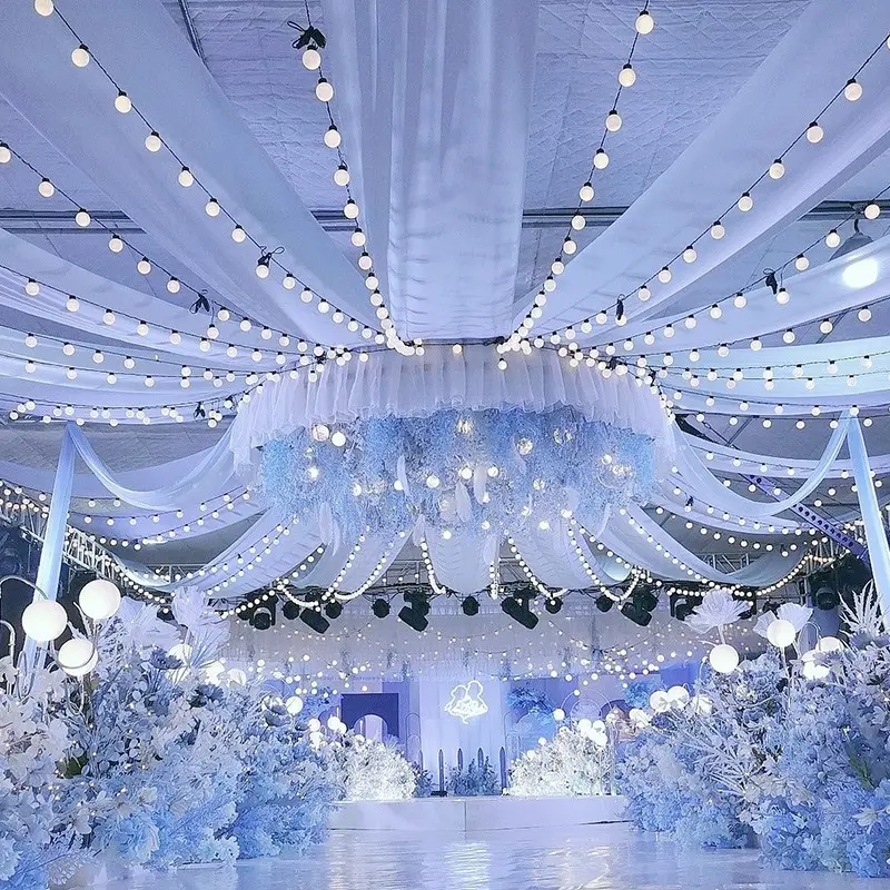 Wedding Ceiling Decoration Chandelier LED Ball Light String Dragon Ball Bulb Table Tennis Hanging Light