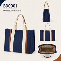 Sac fourre-tout en toile pratique de 16 oz, grande capacité, poignée confortable, tissu durable, expédition rapide pour le travail quotidien et les courses