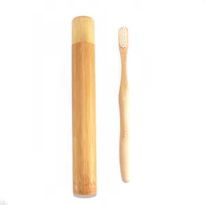 Wholesale 100% Biodegradable Eco friendly With Charcoal Bristle Toothbrush with Bamboo container Bamboo Toothbrush