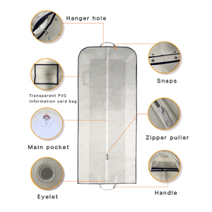 Housse de rangement extra longue pour robe de mariée 210 cm en maille respirante avec fermeture éclair et fenêtre transparente, sac anti-poussière - Product Image 3
