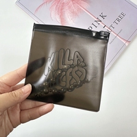 Bolsa pequeña con cierre hermético de plástico de PVC para joyería con logotipo personalizado, bolsa negra esmerilada con cierre hermético para joyería