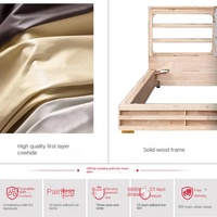 Leichte Luxus postmoderne 1,8 m Doppelbett Weiches Massivholz Haupt schlafzimmer Neues Hochzeits bett Internet Beliebte High Box Leder Kunst