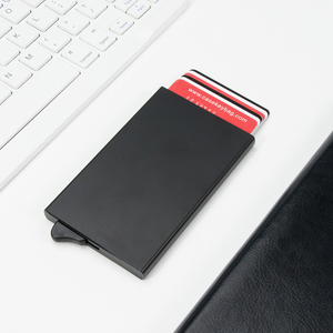 Casekey OEM New Style Auto-Eject Mini Minimalist Men Slim Metal Smart <b>Wallet</b> Aluminum Pop up RFID Blocking Credit Card <b>Holder</b> - Product Image 5