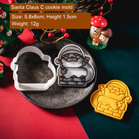 Cetakan Kue Natal Santa, Pemotong Fondant, Cetakan Kue Ramah Lingkungan untuk Membuat Kue