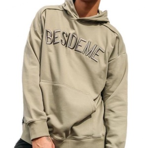 Sweat-shirts de sport unisexes en coton 100% avec logo brodé 3D personnalisé, surdimensionnés, unis, pour hommes, sweat-shirts épais - Product Image 1