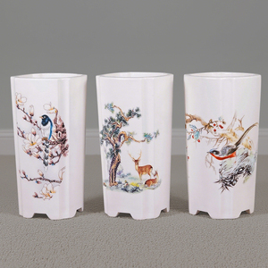 Pots <span class=keywords><strong>de</strong></span> bonsaï en porcelaine <span class=keywords><strong>de</strong></span> Yixing à haute température Pots <span class=keywords><strong>de</strong></span> fleurs à cylindre carré avec application <span class=keywords><strong>de</strong></span> jardin <span class=keywords><strong>de</strong></span> <span class=keywords><strong>peinture</strong></span> à haute cuisson à bas prix - Product Image 1