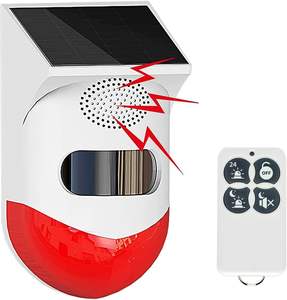 NAGUS 무선 태양광 플래시 라이트 <span class=keywords><strong>PIR</strong></span> 모션 감지 도난 방지 보안 음성 경보 시스템 도어 센서 사이렌 - Product Image 6