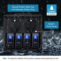Panel de Interruptores Basculantes LED Marinos de 4 Canales, 12V, Impermeable, con Puerto USB QC3.0 para Coche, Luz de Navegación para Barco, Panel de Control de Instrumentos