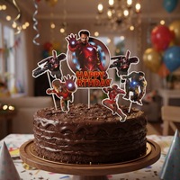 Décorations écologiques imprimées pour gâteaux d'anniversaire, pics décoratifs en papier pour cupcakes, décorations de friandises pour la vente au détail, les fêtes et les banquets
