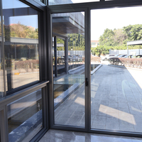 Portes battantes en verre à ouverture vers l'extérieur, à grand panneau et cadre en aluminium, insonorisées, isolantes thermiquement, résistantes à la pression du vent, pour extérieur