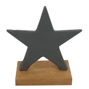 Decoración Navideña Artesanal Estrella De Aluminio Con Base Rectangular Navidad Hecha A Mano A Granel