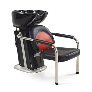 Sillón de Lavado de Cabello Moderno Negro y Rojo, Cama Automática para Lavar el Cabello con Campana de Vapor para Salón de Belleza, Barbería y Peluquería - Product Image 6