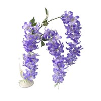 Dekorasi Langit-langit Pernikahan, Bunga Wisteria Trigeminal Plastik Buatan, Jaring Bunga Ringan, Realistis, Hiasan Dinding Bunga Merah