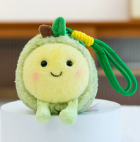 Adorable pendentif en peluche pastèque, jouet en peluche, décoration de sac en bambou, porte-clés, figurine en peluche