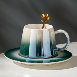 Wholesale Gradient Color Milk <b>Mug</b> Cappuccino <b>Mug</b> <b>Coffee</b> Cup and Saucer <b>Set</b> Vintage Tea Cups Luxury Tea Cup <b>Set</b> - Product Image 5