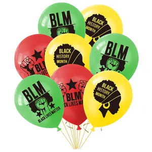 Black History Month Party Atmosphere Balloon Decoration Banner Insertion Latex Balloon Set Balloon Decoration