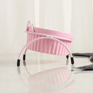 Ceramic <b>Cat</b> Bowl With Stand Elevated Pet <b>Feeder</b> For <b>Cats</b> Rounded Shape M04 - Product Image 3