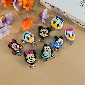 Attache-sucette en silicone pour bébé, motif animaux de dessin animé, jouet à mâcher pour la dentition, doux, écologique, certifié CE, personnalisable, DIY - Product Image 1