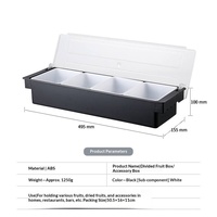 Boîte à fruits en plastique commerciale avec couvercle, 3/4/5 compartiments, pour magasins de thé au lait et de poudre glacée, avec poignées, design moderne