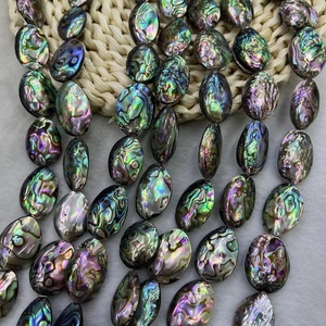Perles ovales <span class=keywords><strong>double</strong></span> <span class=keywords><strong>face</strong></span> en coquille d'ormeau, matériaux naturels semi-finis pour la fabrication de bijoux DIY, vente en gros, Yiwu - Product Image 4