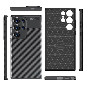 S24 Ultra Case, neue Produkte 2024 Beetle Carbon Fiber Texture Stoß feste schlanke weiche TPU-Telefon abdeckung für Samsung Galaxy S24 Ultra