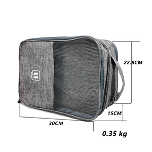 Commercio all'ingrosso personalizzato Logo in poliestere scarpe <span class=keywords><strong>da</strong></span> <span class=keywords><strong>viaggio</strong></span> Organizer impermeabile scarpe di stoccaggio con cerniera - Product Image 2