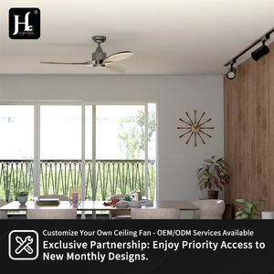 Ventilateur de plafond décoratif avec télécommande, 52 pouces, 3 pales en fer ABS, finition bois, LED 3 couleurs, avec lumière intégrée pour la maison - Product Image 6