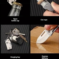 Mini couteau pliant en acier inoxydable, couteau d'ouverture de boîte, acier D2, canon portable, tranchant, OEM ODM, bricolage, chaîne de clés