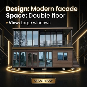Villa di Lusso a 2 Piani in Container Moderno con Pareti in Vetro, Casa Prefabbricata Modulare Duplex per <span class=keywords><strong>Resort</strong></span>, Hotel, Edifici per Uffici - Product Image 6