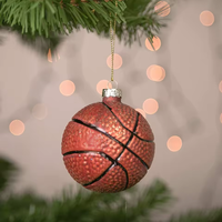 Ballons de sport en verre, football, volley-ball, basketball, tennis, décorations de Noël à suspendre, artisanat en verre fait main, cadeaux personnalisés