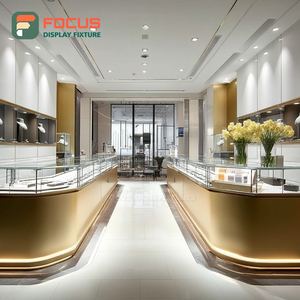 Modern Retail Kiosk Jewelry Showcase Metal Frame Mall Counter Glass Showcase - Product Image 4