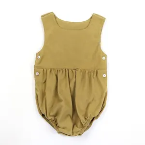 定制高品质男童连身衣婴儿婴儿抢购连体无袖灯芯绒连身衣