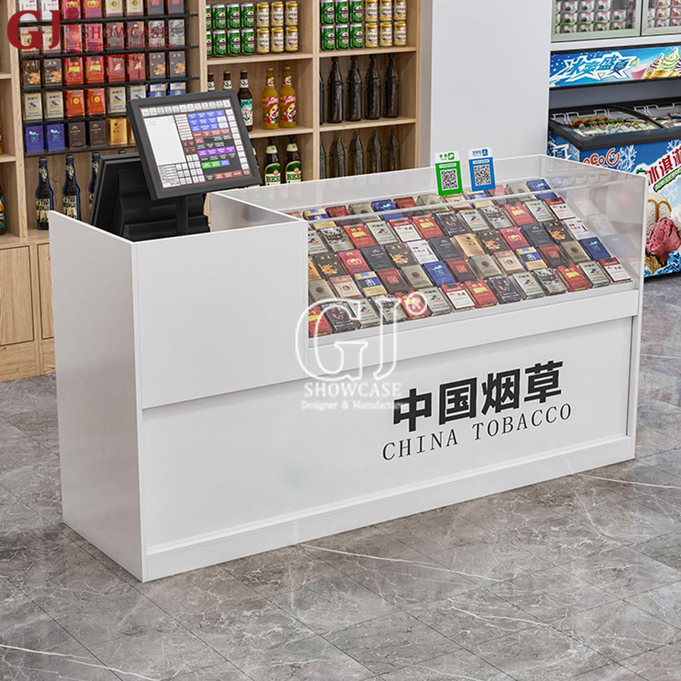 Tobacco Cashier Display Showcase - Modern & Durable Racks