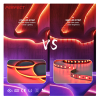Bande LED COB flexible intelligente multicolore haute densité RGB, contrôlée par WiFi, changement de couleur fluide pour la décoration de la pièce