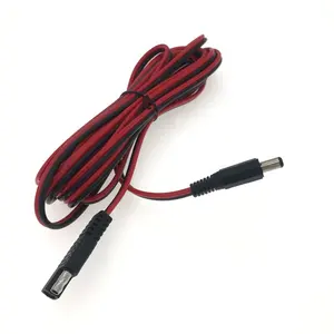 2 Pin SAE Connector to 5.5*2.1mm DC Barrel Plug to red SAE charger battery charging cable