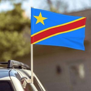 Venta al por Mayor de Banderas de Poliéster de la República Democrática del Congo de 30x45cm con Logotipo Personalizado, Clip para Ventana de Coche, Decoración para Vehículo - Product Image 2