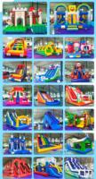 Château gonflable combiné sur le thème des requins océaniques avec toboggan et mur d'escalade en PVC robuste pour intérieur/extérieur, idéal pour la location commerciale