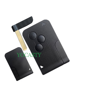 Funda de carcasa de llave de coche con tarjeta remota para Renault Scenic II Megane II Grand Scenic II 2003-2008 3 botones - Product Image 1