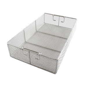 Thép không gỉ hình chữ nhật lỗ lớn khử trùng giỏ lưu trữ Khung giỏ - Product Image 1