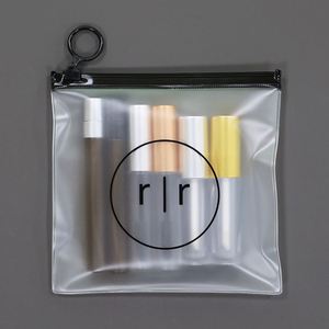 Sacs en plastique transparents avec logo personnalisé, mats et givrés, à fermeture éclair, pour cosmétiques, vêtements, emballages de cheveux, vente chaude - Product Image 1