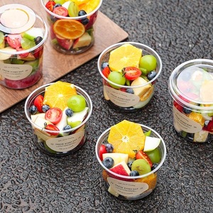 Envase Transparente Personalizado con Logotipo, 8/12/16/32oz, PET, para Delicatessen, Desechable, para Frutas, Ensaladas, Smoothies, con Tapa, Marca <span class=keywords><strong>Wolff</strong></span> - Product Image 3